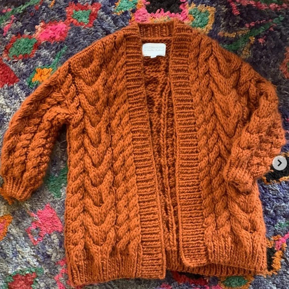 I LOVE MR MITTENS purple gorgeous thick soft wool cable knit cardigan - Picture 10 of 10